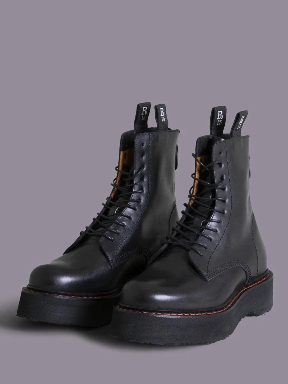 Authentic R13 single stack black platform men’s boots - Picture 5 of 5